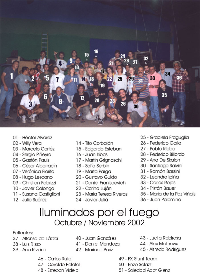 Foto equipo Iluminados por el fuego